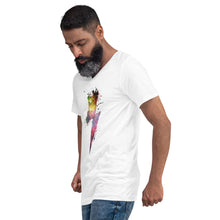 Load image into Gallery viewer, Unisex V-Neck T-Shirt - Cosmic Paint Bolt