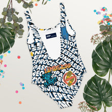 Load image into Gallery viewer, Just Be Cool Throwback One-Piece Swimsuit - All Over Print PPP Tagged Stickers
