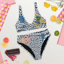 Load image into Gallery viewer, Just Be Cool Throwback High-waisted Bikini Set - All Over Print PPP Tagged Stickers
