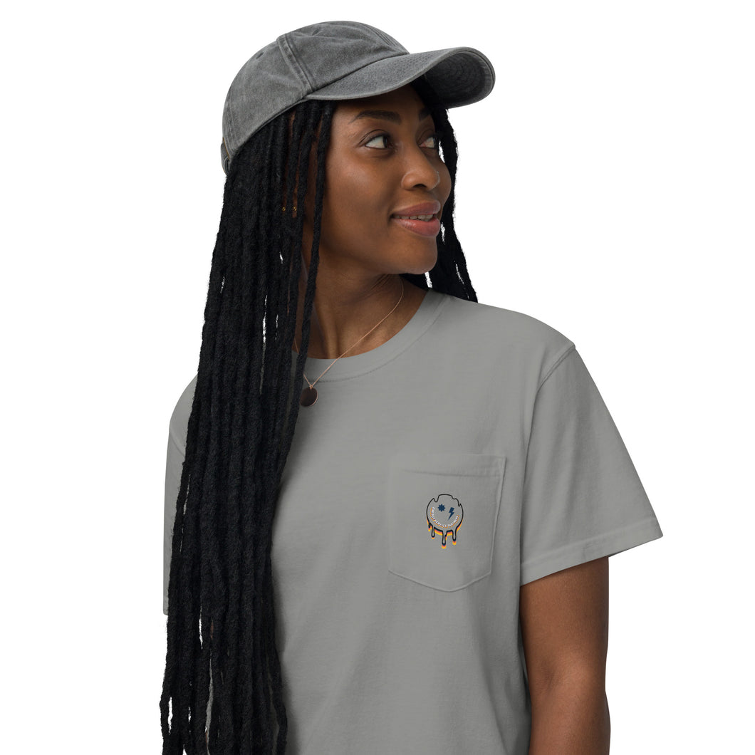 Exceptional Drip - Unisex Pocket T-shirt - White or Gray